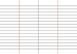 Liniert mit Mittelstrich